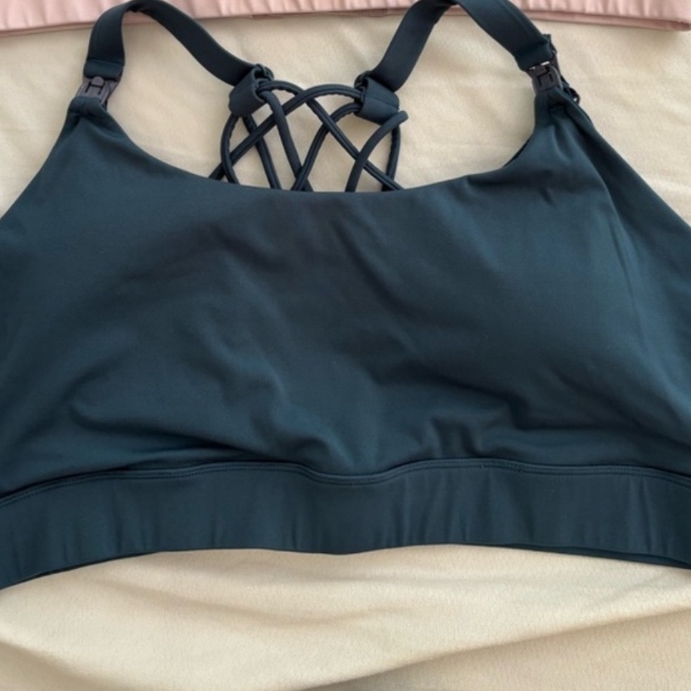 Oceane 4 maternity nursing pumping sports bra blue